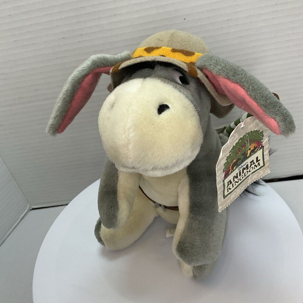 Vintage‎ Walt Disney World Safari Eeyore Plush Stuffed Animal Kingdom 9" NEW NWT